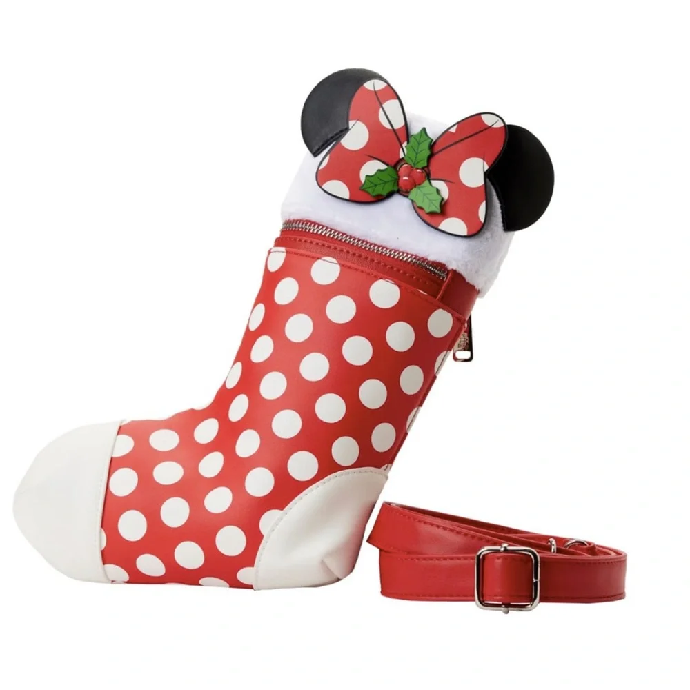 NWT Disney Loungefly Crossbody Minnie Mouse Stocking Bag Purse